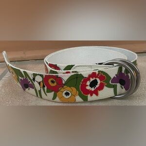 Relic white floral bee multicolored boho hippie bumblebee design belt; 43”